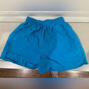 Blue Elastic Waist Shorts
